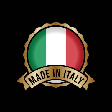 Gold Badge Stamp Label Button Made in italy-01