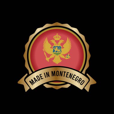 Gold Badge Stamp Label Button Made in montenegro-01