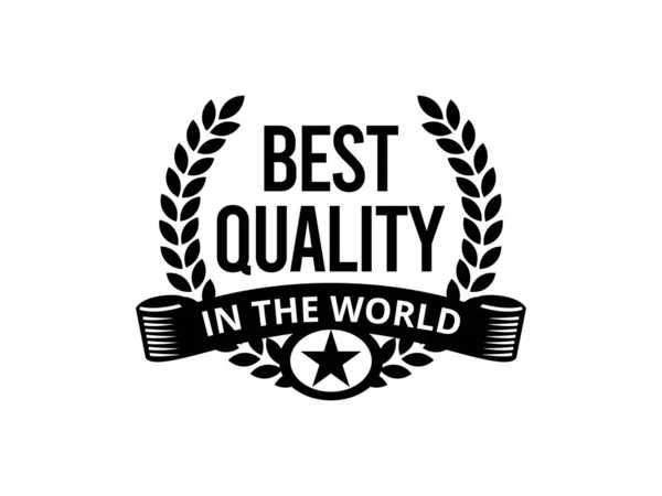 Vintage Laurel Wreath Best Quality Award Label Premium Quality Best — Stockvektor
