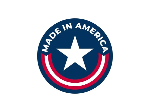 Modern Vector American Stickers Made Usa Simple Icons American Flags — Image vectorielle