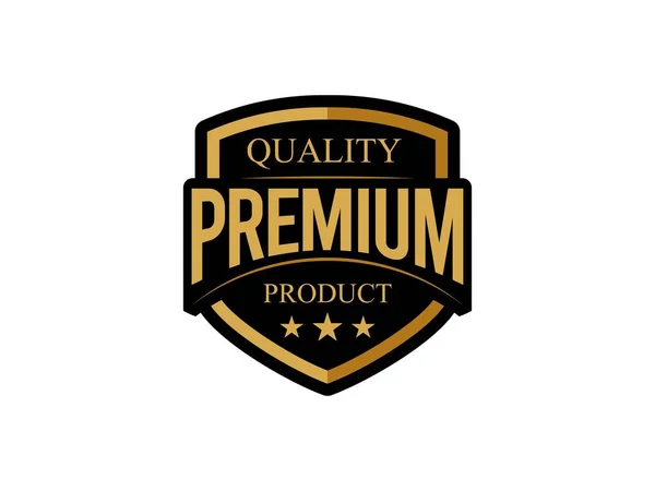 Shield Label Badge Premium Quality Product Medals Realistic Flat Labels — Stockvector