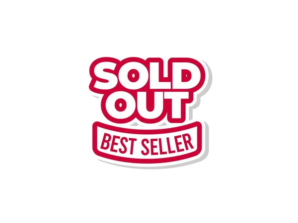 Sold Out Label Sticker Modern Red Text Rubber Stamp Ink — Stockvektor