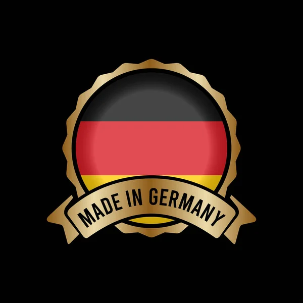 Gold Badge Stamp Label Button Made Germany —  Vetores de Stock