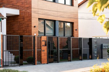 Exterior of a modern home. 