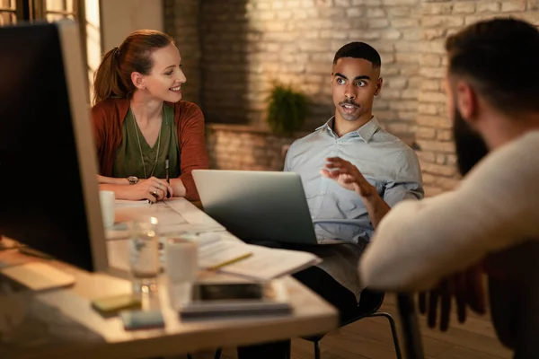 Group Young Entrepreneurs Working New Business Ideas While Having Meeting — Foto de Stock