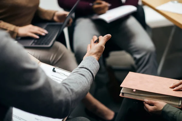 Close Business Team Having Meeting Office — Fotografia de Stock