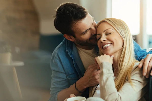 Young Affectionate Couple Enjoying Love Home — Photo