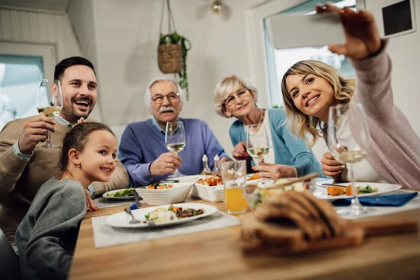 Low Angle View Happy Multi Generation Family Having Fun While — Foto Stock
