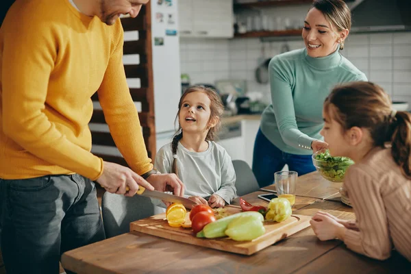stock image Happy family in the kitchen