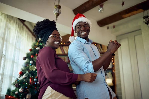 Low Angle View African American Carefree Having Fun Dancing While — ストック写真