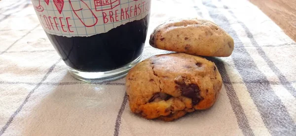 Frühstück Kaffee Und Kekse — Stockfoto