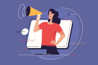 İşe alım, yeni eleman alma, duyuru ve tanıtım konularında vektör illüstrasyon. Düzenlenebilir vuruş