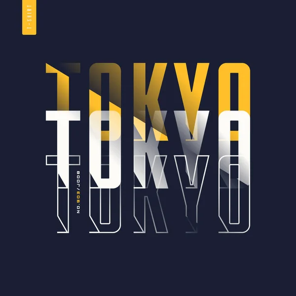 Tokio. Diseño gráfico elegante del tee del vector, impresión, ilustración — Vector de stock