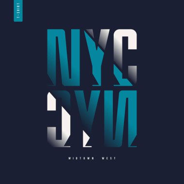 - New York. Vektör stili grafik tişört tasarımı, baskı, illüstrasyon