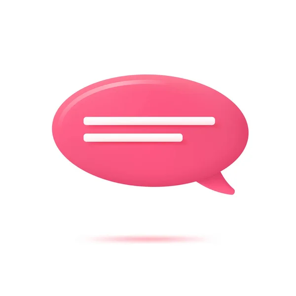 Vector realistic 3d speech bubble, chat icon, message box — Stock Vector