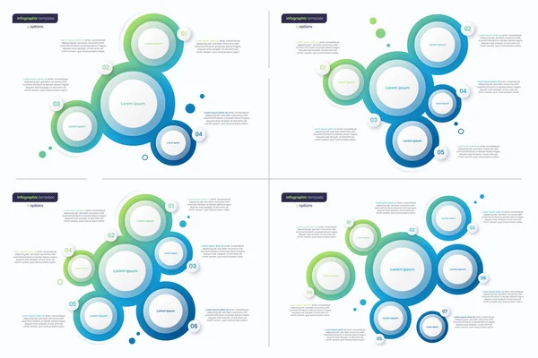 Soyut vektör gradyan minimalistik bilgi şablonları 4567 daireden oluşur