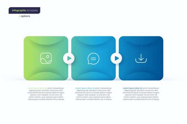 Abstract Vector Gradient Minimalistic Infographic Template Composed Rounded Squares — Stockvektor