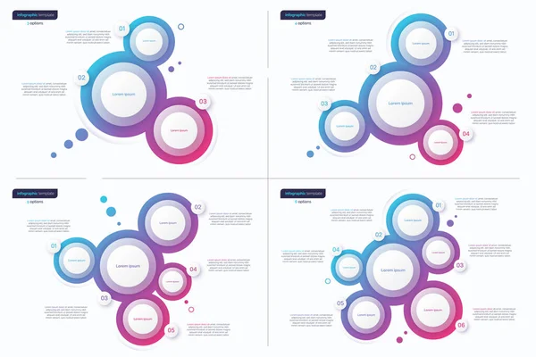Abstract Vector Gradient Minimalistic Infographic Templates Composed Circles — Stok Vektör