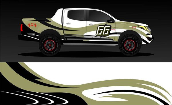 Car decal wrap design, truck and cargo van wrap vector. Graphic abstract stripe designs for vehicle, race, advertisement, adventure and livery car