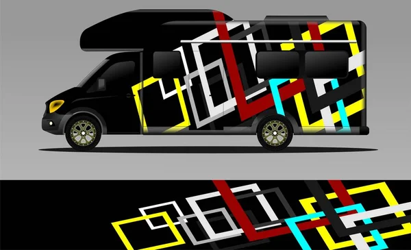 Вектор Гоночного Фону Обгортання Автомобілів Кемперів Більше — стоковий вектор