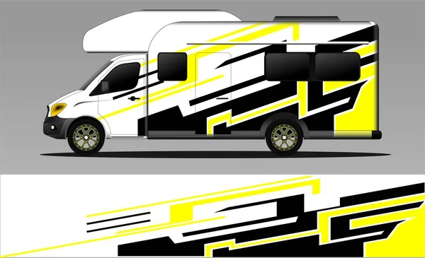 Racing Background Vector Camper Car Wraps More — Stok Vektör