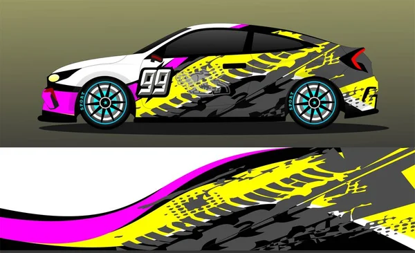 Car Wrap Abstract Racing Graphic Background Vinyl Wrap Stickers — Stock vektor