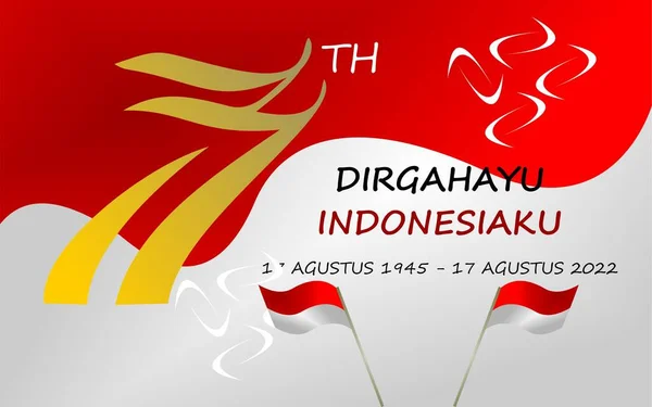 Backdrop August Indonesia Independence Day Greeting Card Design Banner Texture - Stok Vektor