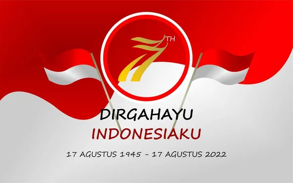 Backdrop August Indonesia Independence Day Greeting Card Design Banner Texture — Stok Vektör