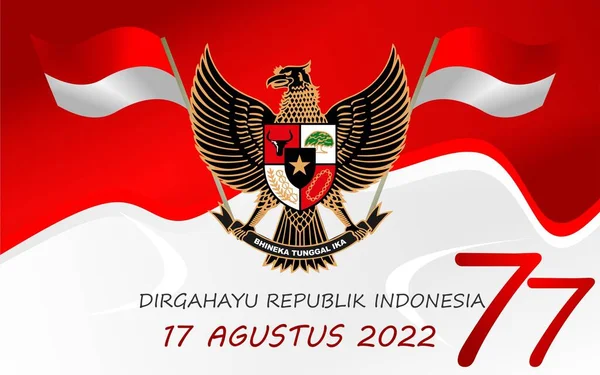 Backdrop August Indonesia Independence Day Greeting Card Design Banner Texture — Διανυσματικό Αρχείο