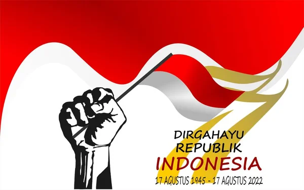 Arkaplan Ağustos Endonezya Bağımsızlık Günü Tebrik Kartı Tasarımı Bayrak Doku — Stok Vektör