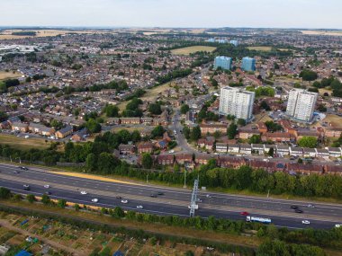 Gorgeous Aerial footage high angle Drone's View of Cityscape and Landscape of England Great Britain
