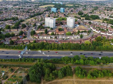 Görkemli Hava Görüntüleri Yüksek Açılı Drone 'un Şehir Manzarası ve İngiltere Büyük Britanya Manzarası