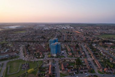 Görkemli Hava Görüntüleri Yüksek Açılı Drone 'un Şehir Manzarası ve İngiltere Büyük Britanya Manzarası