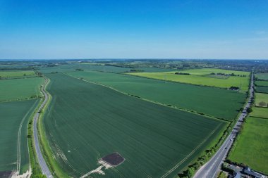 Görkemli Hava Görüntüleri Yüksek Açılı Drone 'un Şehir Manzarası ve İngiltere Büyük Britanya Manzarası