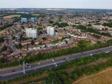 Gorgeous Aerial footage high angle Drone's View of Cityscape and Landscape of England Great Britain