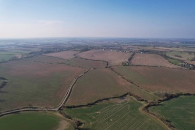 Görkemli Hava Görüntüleri Yüksek Açılı Drone 'un Şehir Manzarası ve İngiltere Büyük Britanya Manzarası