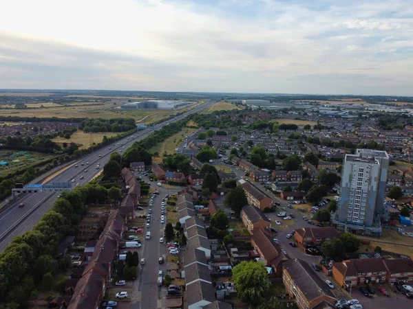 Wspaniały Materiał Lotu Ptaka High Angle Drone View Cityscape Landscape — Zdjęcie stockowe