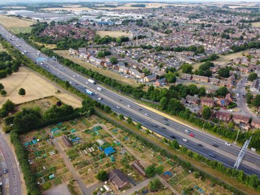 Görkemli Hava Görüntüleri Yüksek Açılı Drone 'un Şehir Manzarası ve İngiltere Büyük Britanya Manzarası