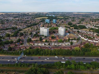 Gorgeous Aerial footage high angle Drone's View of Cityscape and Landscape of England Great Britain