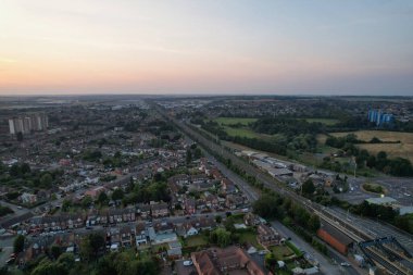 Görkemli Hava Görüntüleri Yüksek Açılı Drone 'un Şehir Manzarası ve İngiltere Büyük Britanya Manzarası