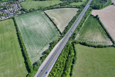 Görkemli Hava Görüntüleri Yüksek Açılı Drone 'un Şehir Manzarası ve İngiltere Büyük Britanya Manzarası