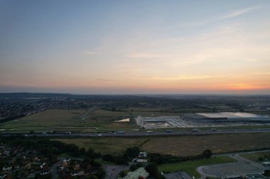 Görkemli Hava Görüntüleri Yüksek Açılı Drone 'un Şehir Manzarası ve İngiltere Büyük Britanya Manzarası