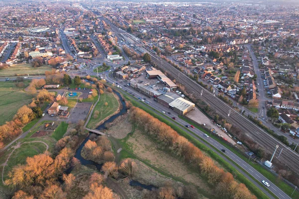 Gorgeous Aerial View High Angle Footage Luton Town England Sunset — Stock Photo, Image