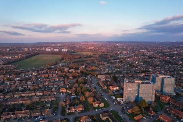 Gorgeous Aerial View High Angle Footage Luton Town England Sunset — ストック写真