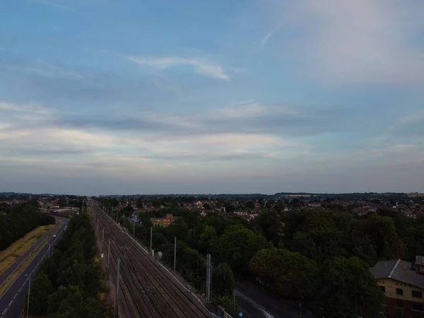 Aerial Footage High Angle View Luton Town England Railways Station — 图库照片