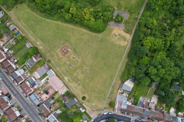 İngiltere 'nin Luton Town kentinin yüksek açılı görüntüsü.,