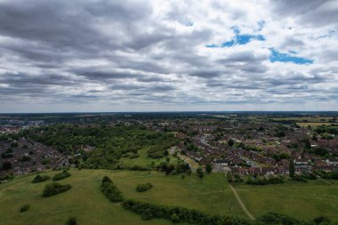 İngiltere 'nin Luton Town kentinin yüksek açılı görüntüsü.,