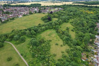 İngiltere 'nin Luton Town kentinin yüksek açılı görüntüsü.,