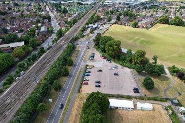 İngiltere 'nin Luton Town kentinin yüksek açılı görüntüsü.,