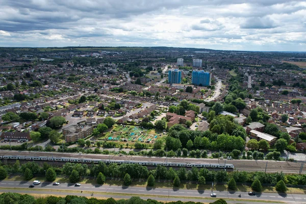 Aerial Footage Drone High Angle View London Luton City England — Foto de Stock